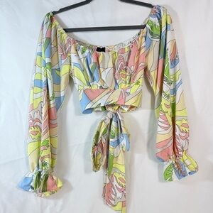 Floral Pastel Off-Shoulder Blouse